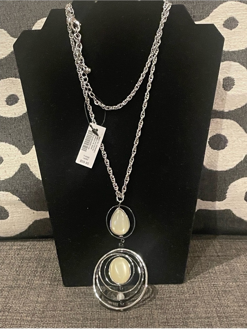 Chico's long multi-strand silver-tone pendant necklace